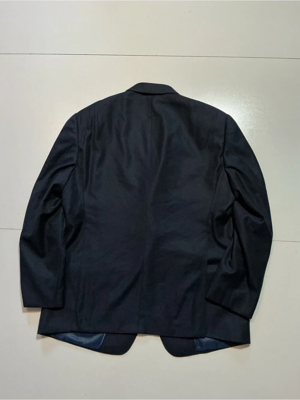 Armani Collezioni G Line Navy Blue 100% Wool Two Button Blazer Suit Jacket